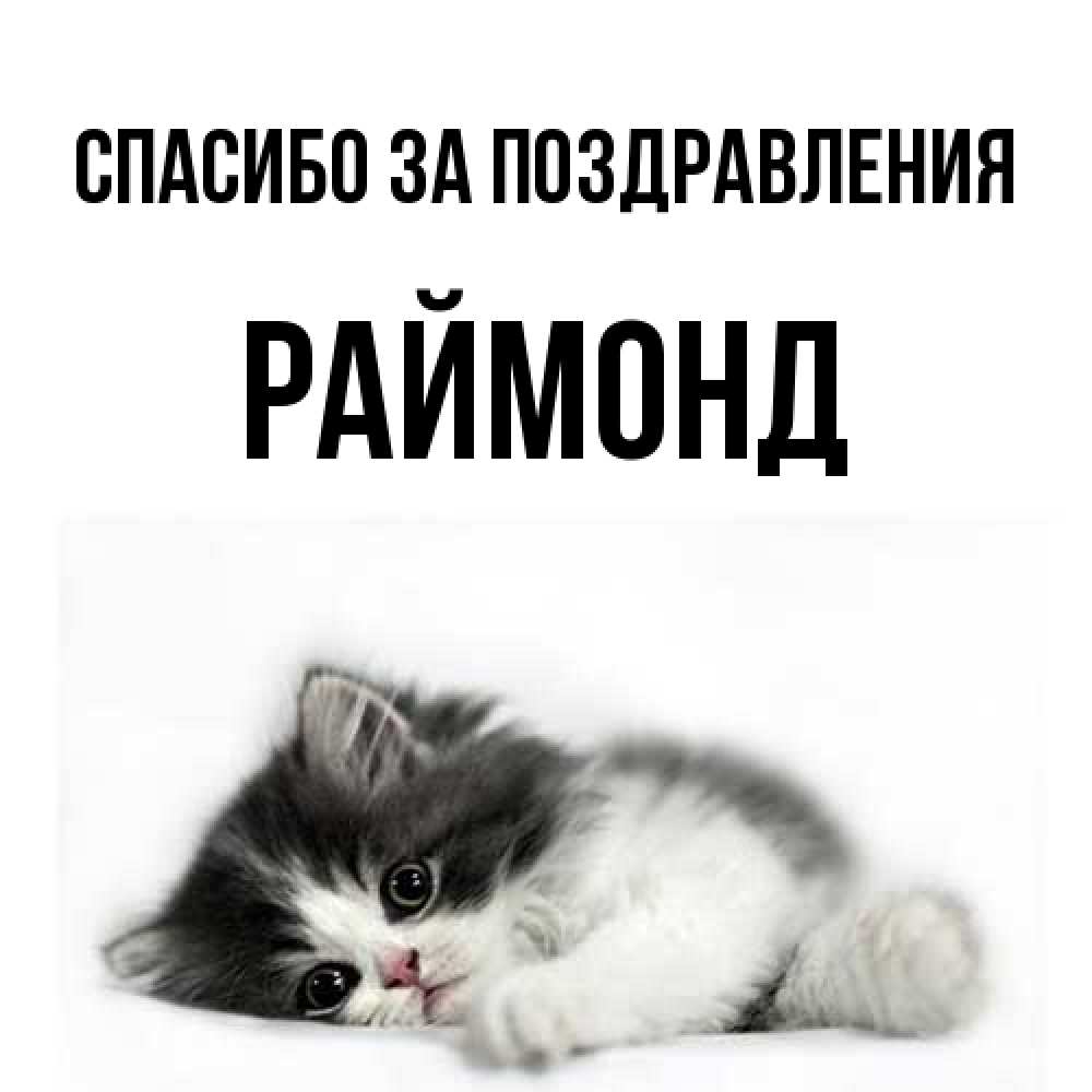 Открытка  с именем. Раймонд, Спасибо за поздравления  