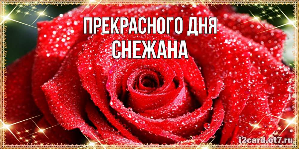 Открытка  с именем. Снежана, Прекрасного дня  