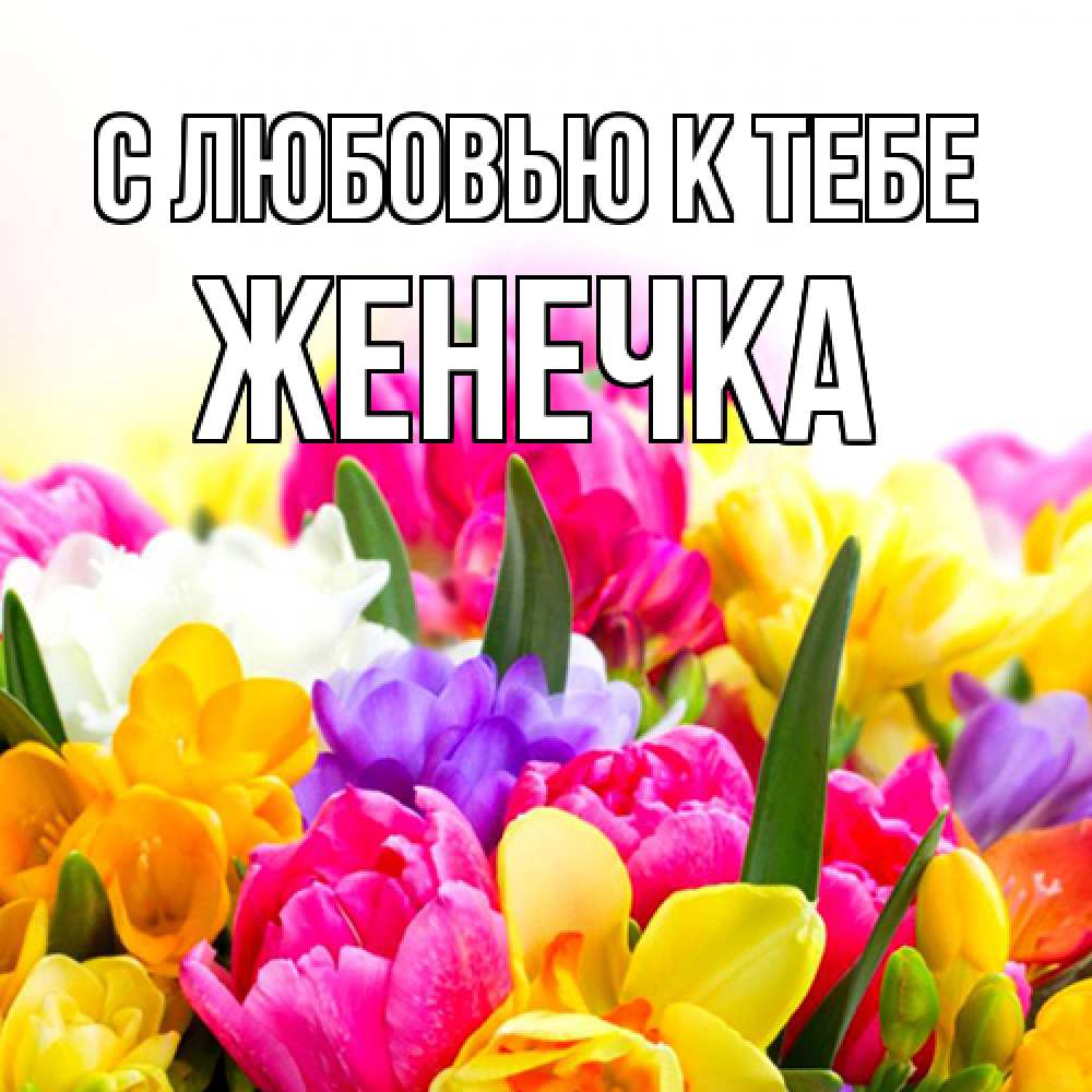Открытка  с именем. Женечка, С любовью к тебе  