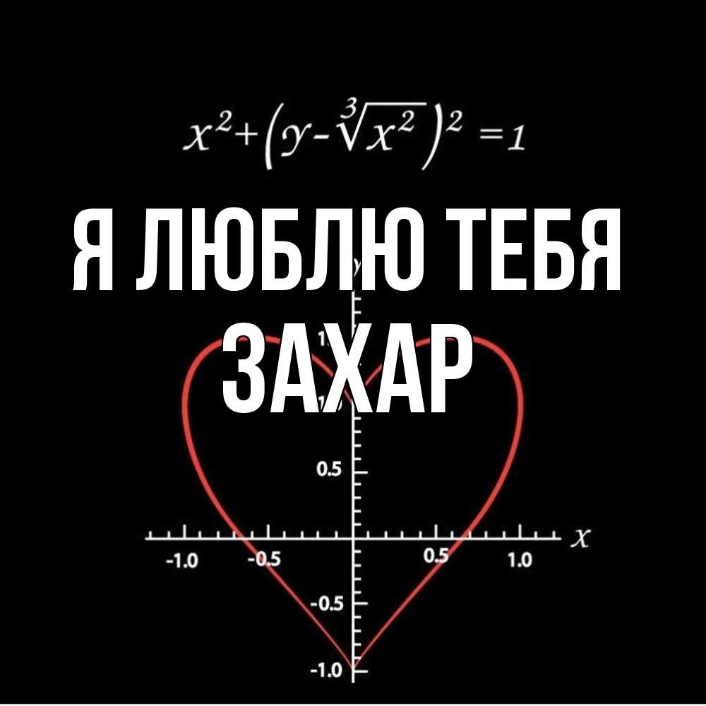 Открытка  с именем. Захар, Я люблю тебя  