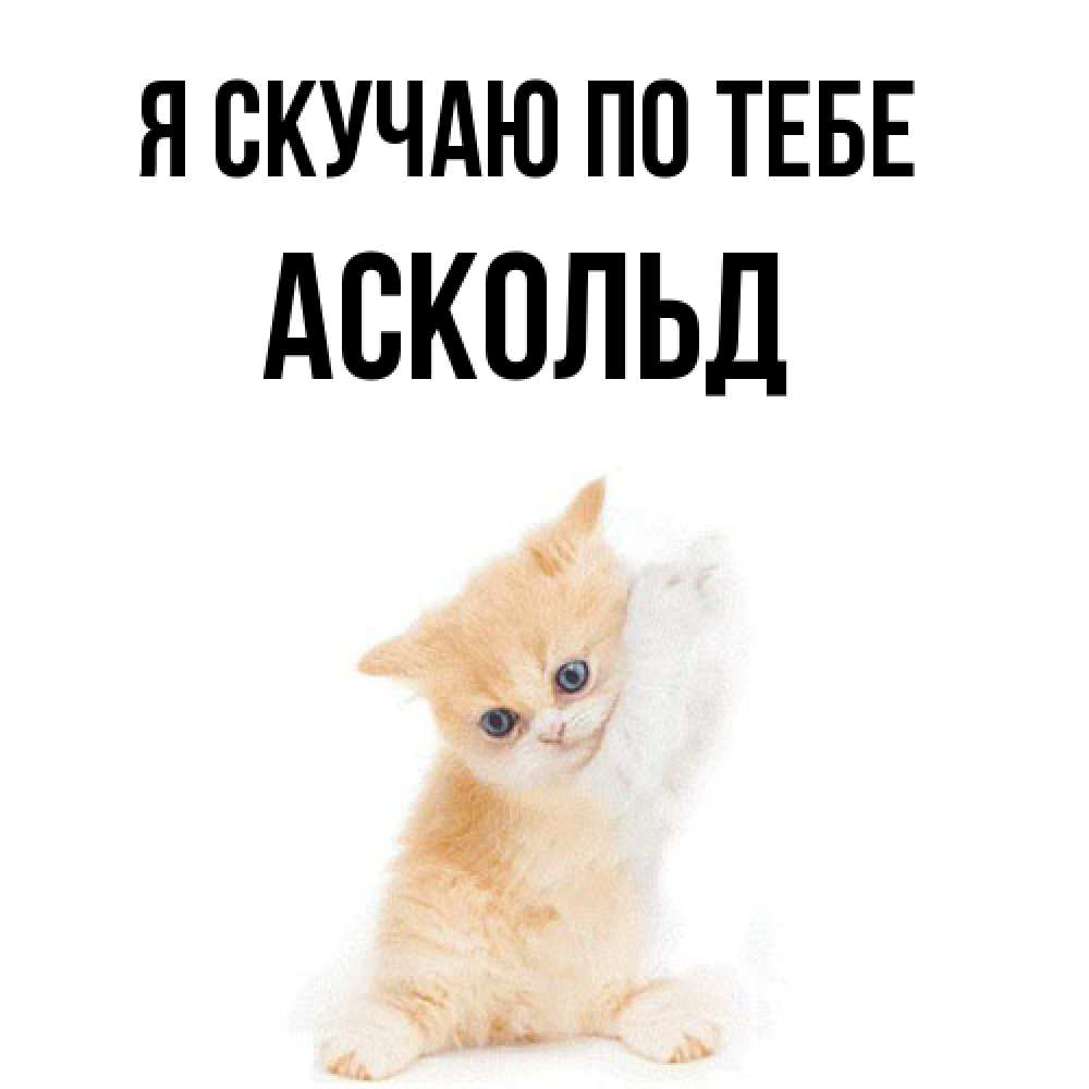 Открытка  с именем. Аскольд, Я скучаю по тебе  