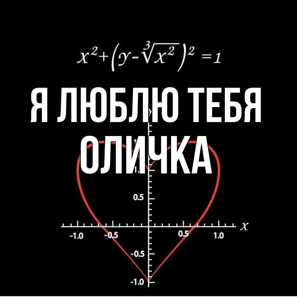 Открытка  с именем. Оличка, Я люблю тебя  