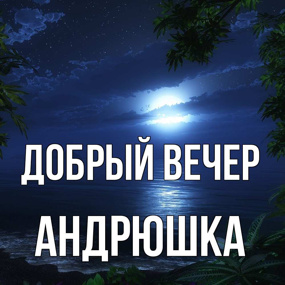 Открытка  с именем. Андрюшка, Добрый вечер  