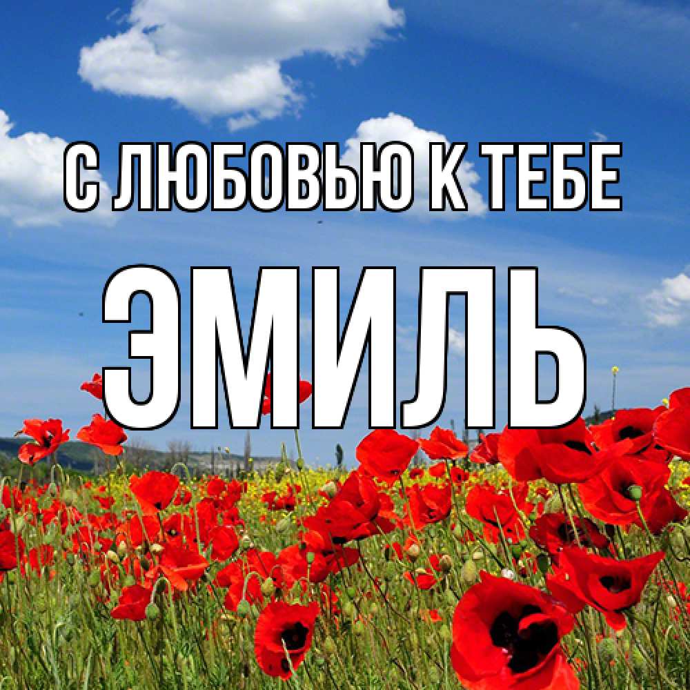 Открытка  с именем. Эмиль, С любовью к тебе  