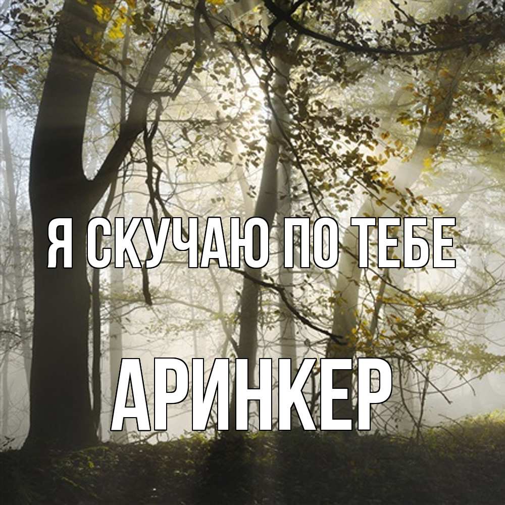 Открытка  с именем. Аринкер, Я скучаю по тебе  