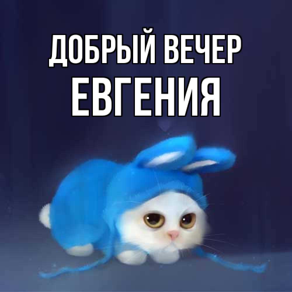 Открытка  с именем. Евгения, Добрый вечер  
