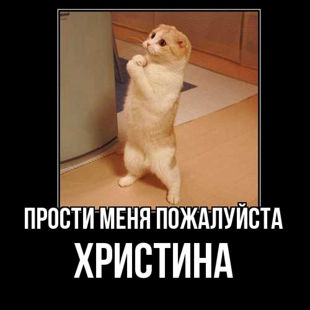 Открытка  с именем. Христина, Прости меня пожалуйста  