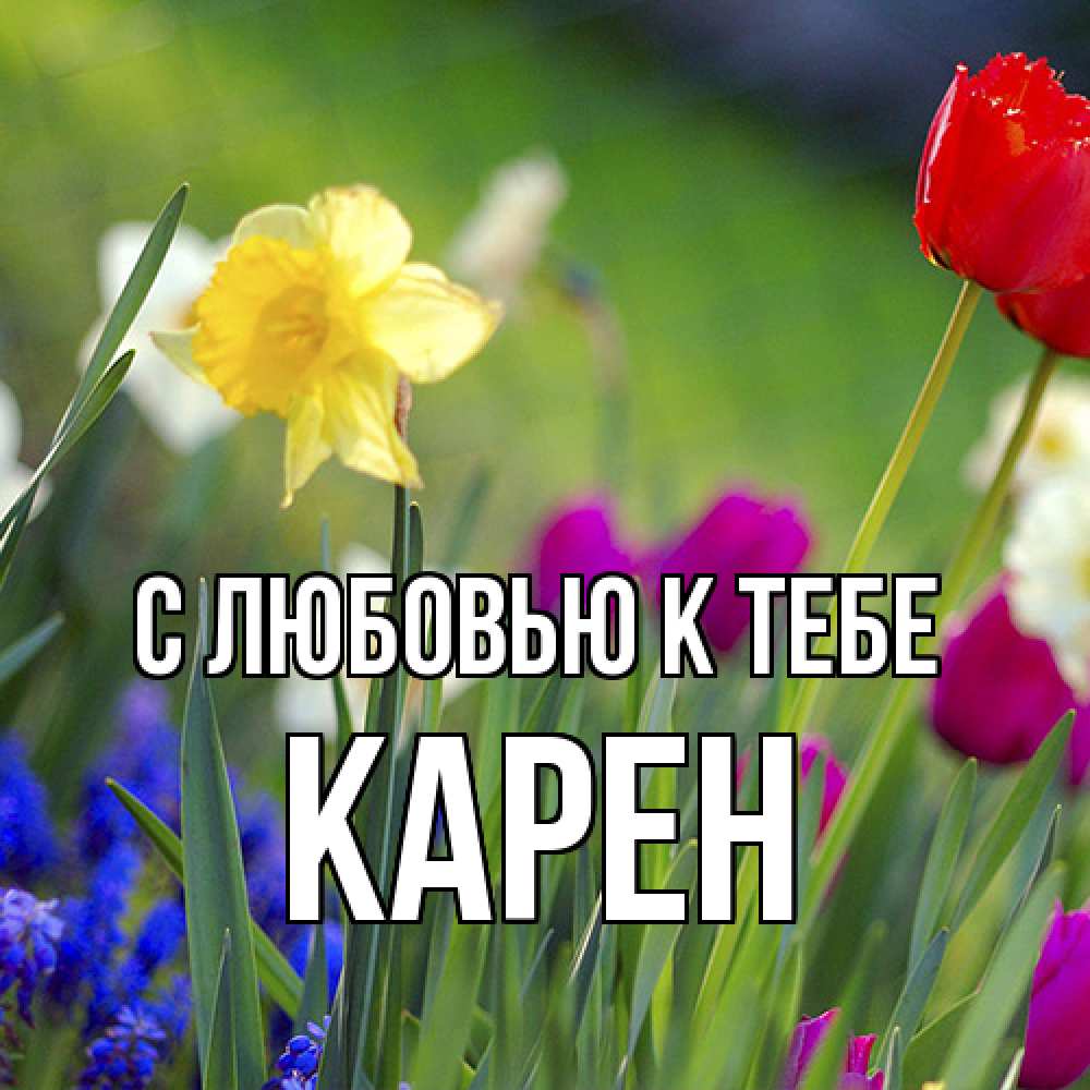 Открытка  с именем. Карен, С любовью к тебе  