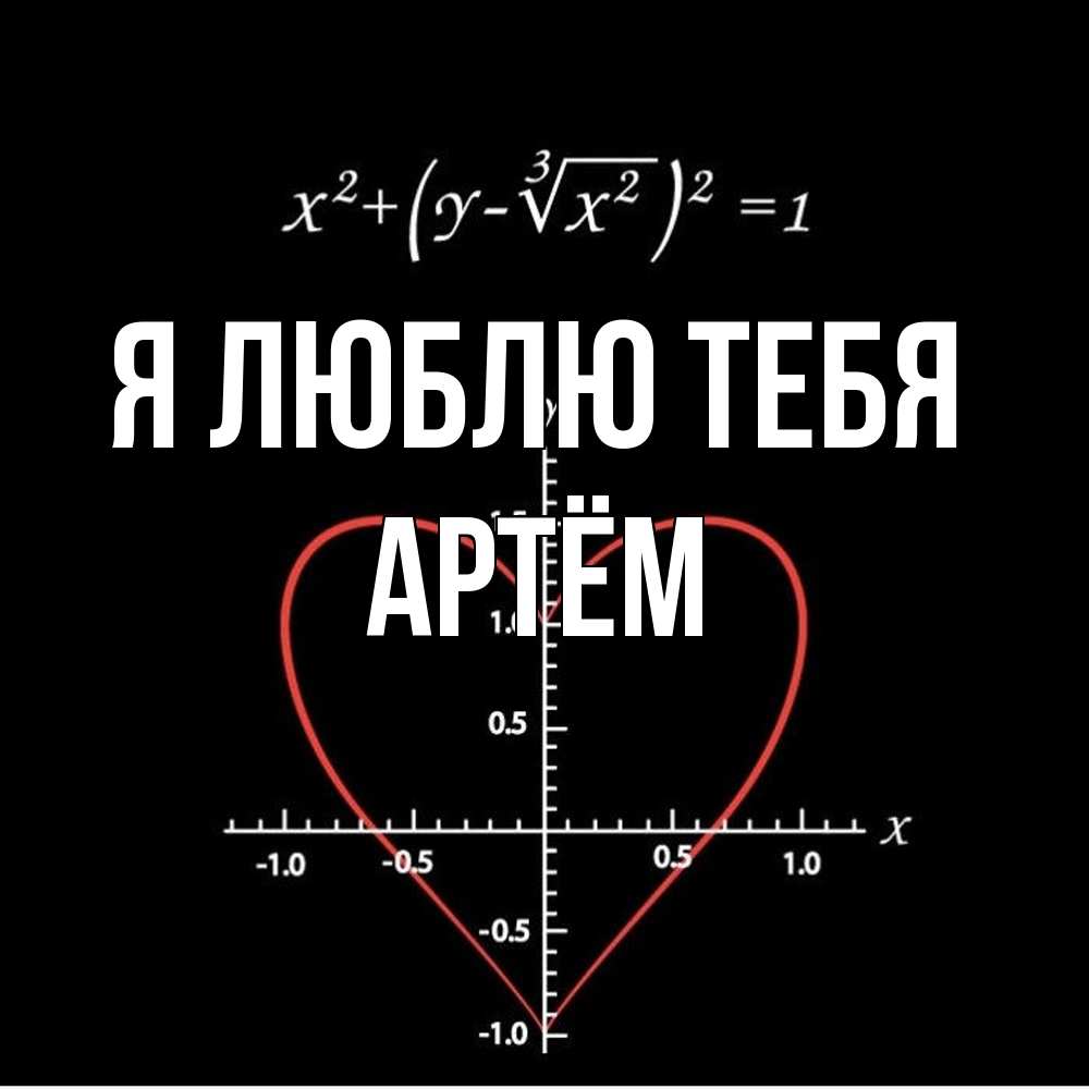 Открытка  с именем. Артём, Я люблю тебя  