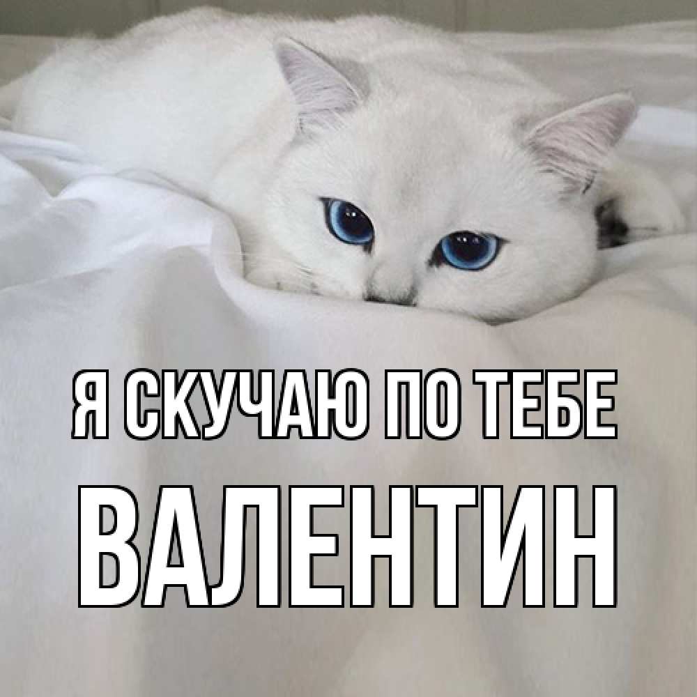 Открытка  с именем. Валентин, Я скучаю по тебе  