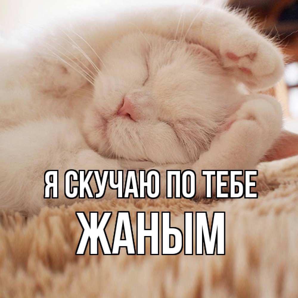 Открытка  с именем. Жаным, Я скучаю по тебе  