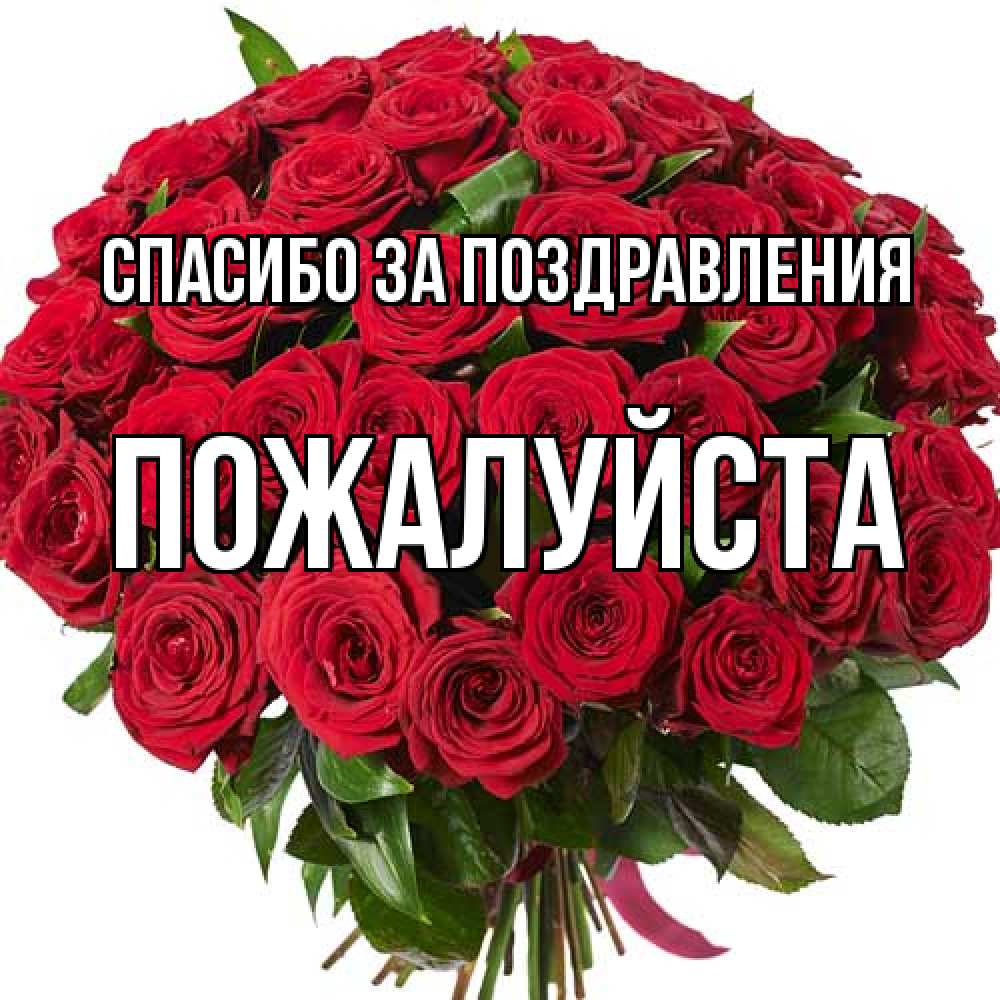 Открытка  с именем. Пожалуйста, Спасибо за поздравления  