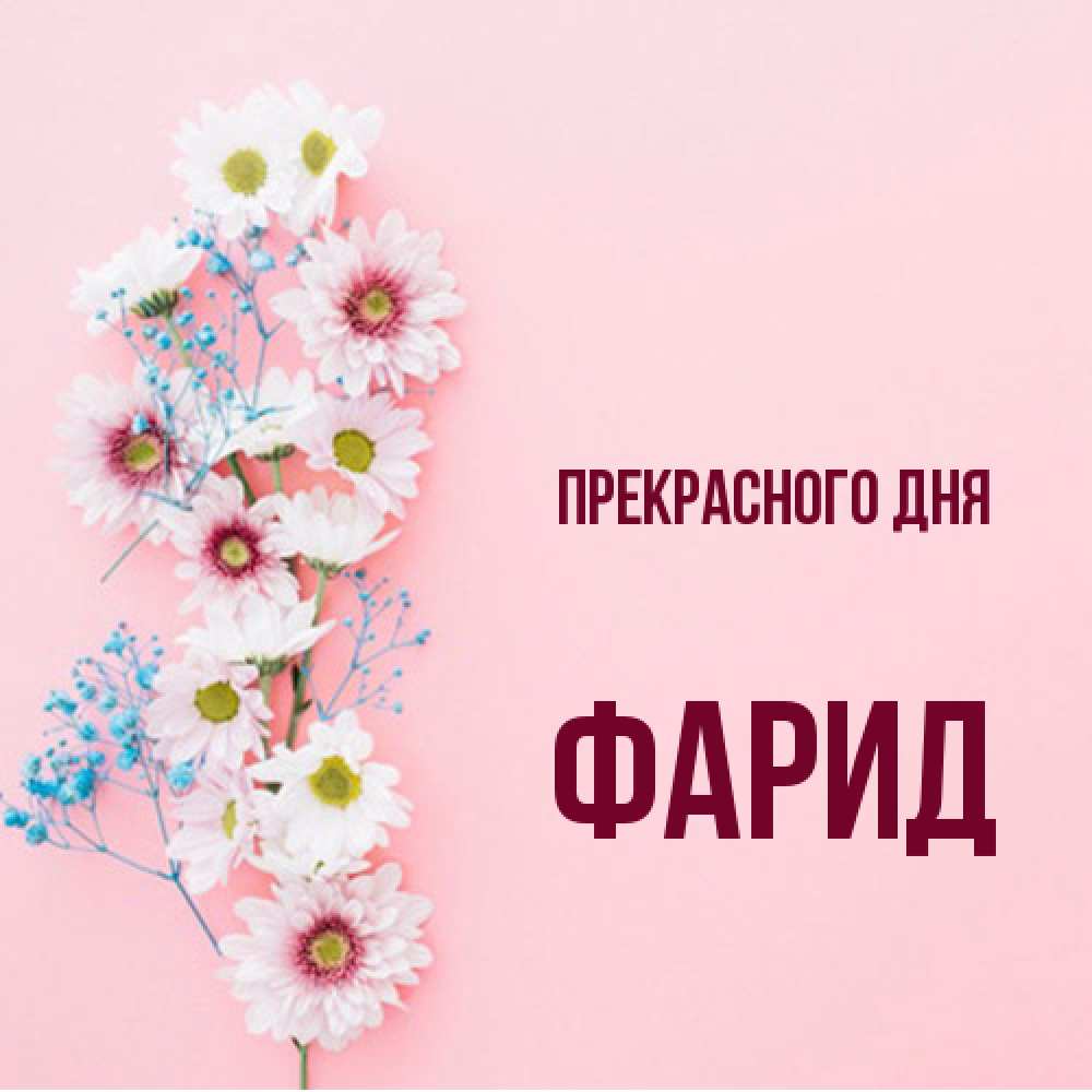 Открытка  с именем. Фарид, Прекрасного дня  