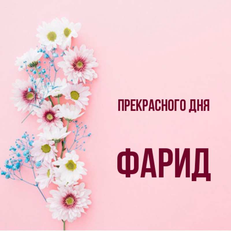 Открытка с именем, Фарид, Прекрасного дня