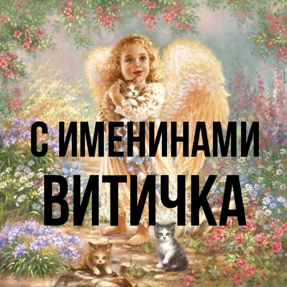 Открытка  с именем. Витичка, С именинами  