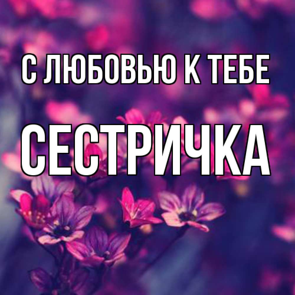 Открытка  с именем. Сестричка, С любовью к тебе  