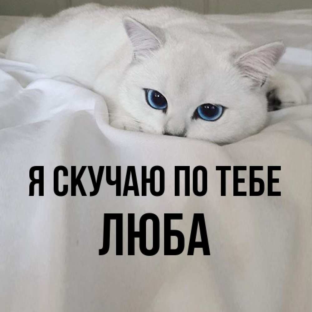 Открытка  с именем. Люба, Я скучаю по тебе  