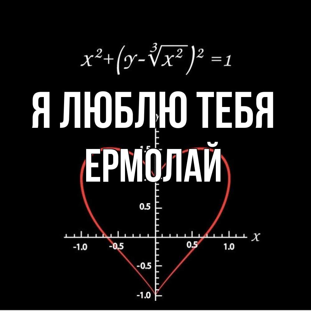 Открытка  с именем. Ермолай, Я люблю тебя  