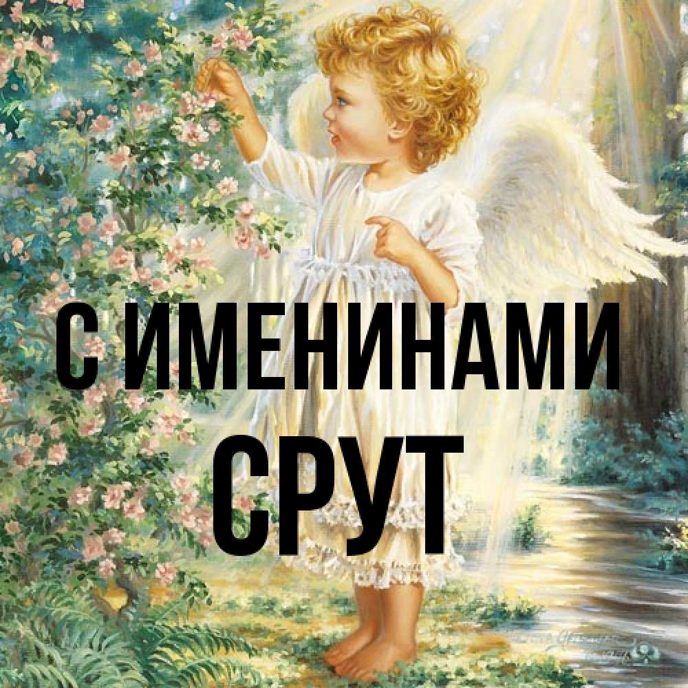 Открытка  с именем. срут, С именинами  