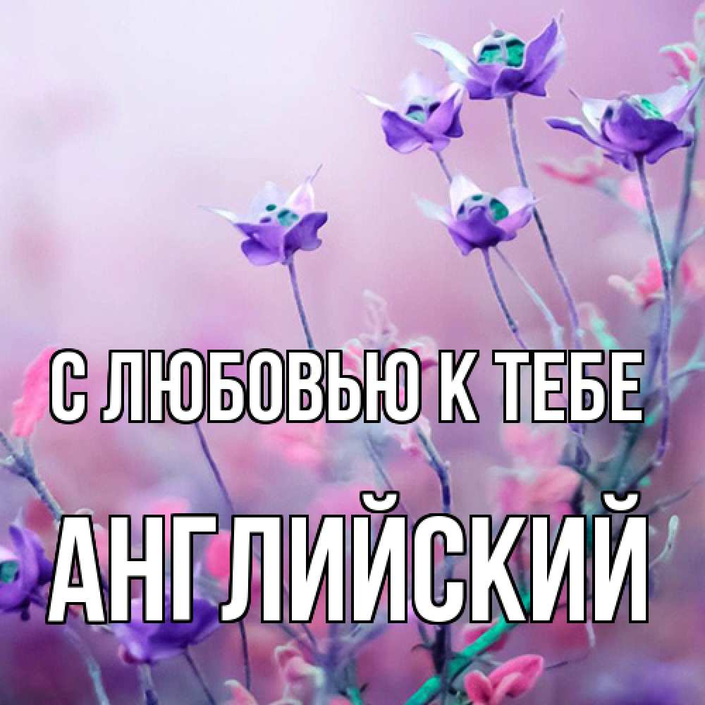 Открытка  с именем. Английский, С любовью к тебе  