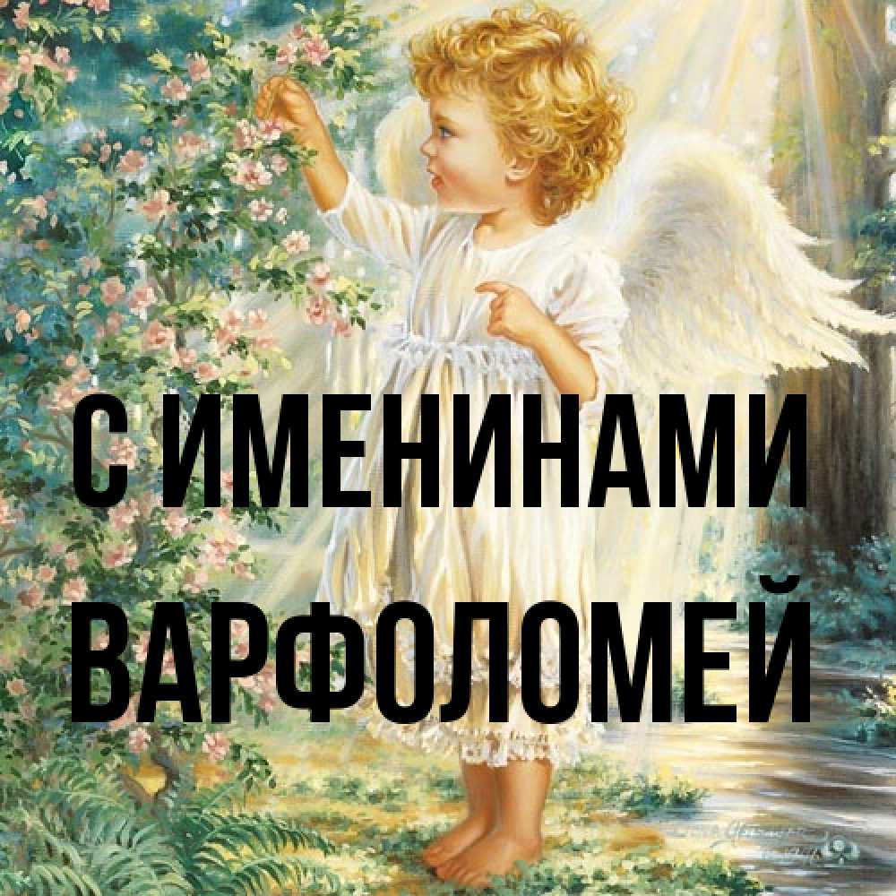 Открытка  с именем. Варфоломей, С именинами  