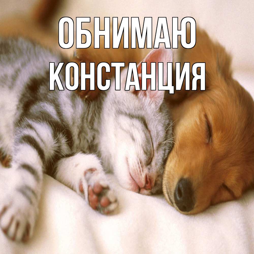 Открытка  с именем. Констанция, Обнимаю  
