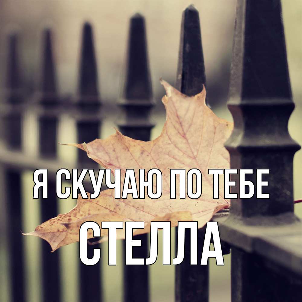 Открытка  с именем. Стелла, Я скучаю по тебе  