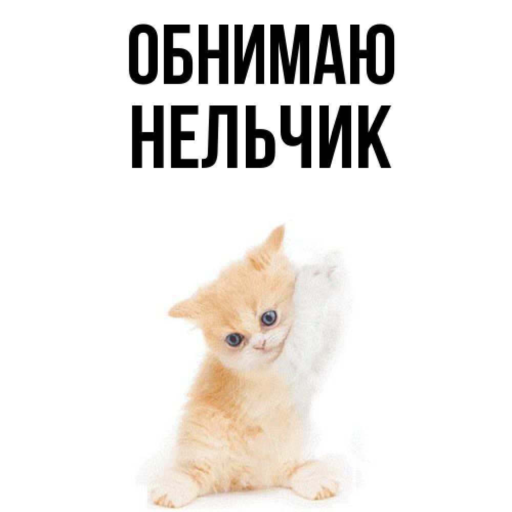 Открытка  с именем. Нельчик, Обнимаю  