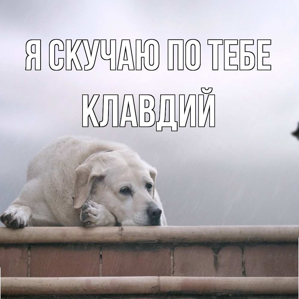 Открытка  с именем. Клавдий, Я скучаю по тебе  