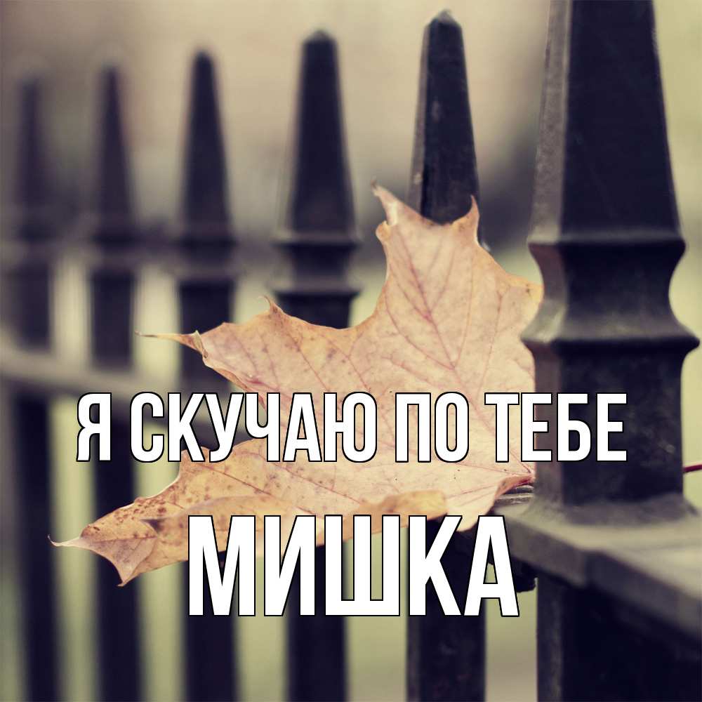 Открытка  с именем. Мишка, Я скучаю по тебе  