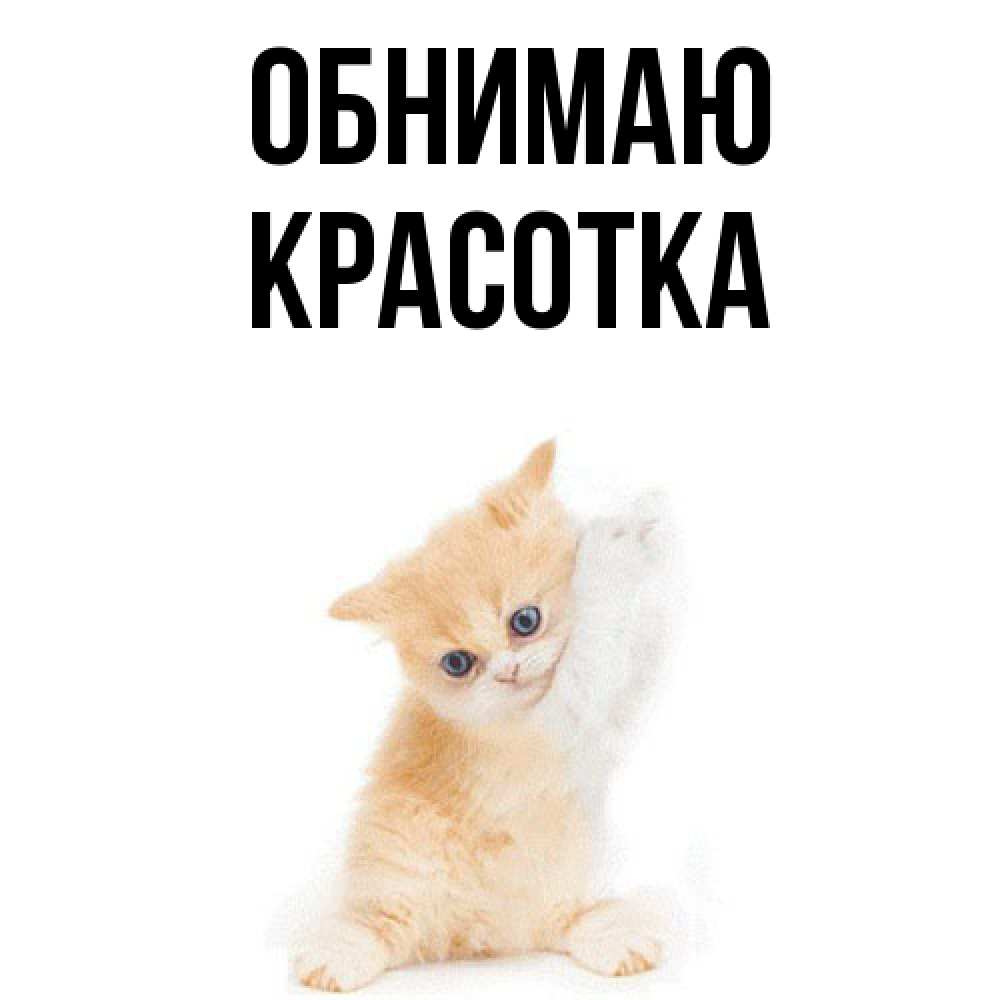 Открытка  с именем. Красотка, Обнимаю  