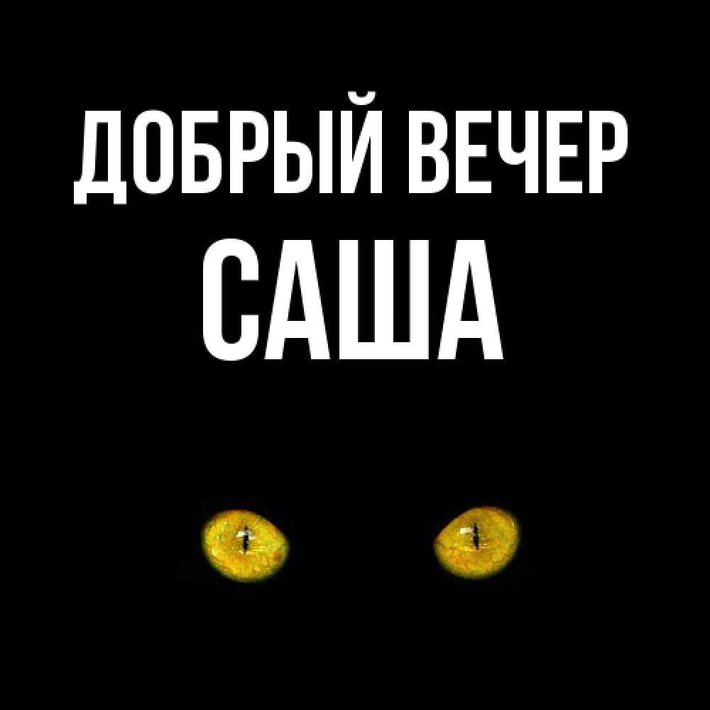 Открытка  с именем. Саша, Добрый вечер  