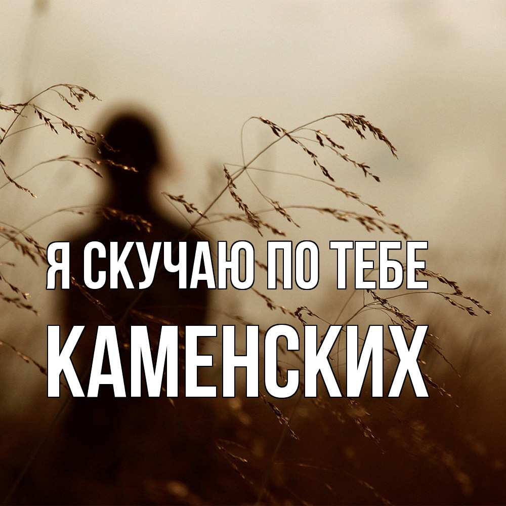 Открытка  с именем. Каменских, Я скучаю по тебе  