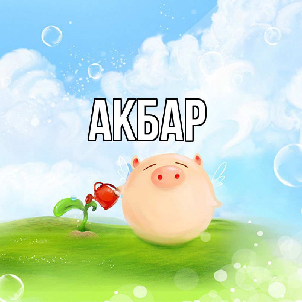Открытка  с именем. Акбар, Главная  