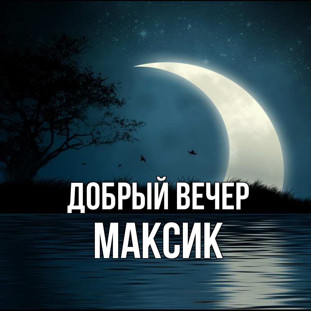 Открытка  с именем. Максик, Добрый вечер  