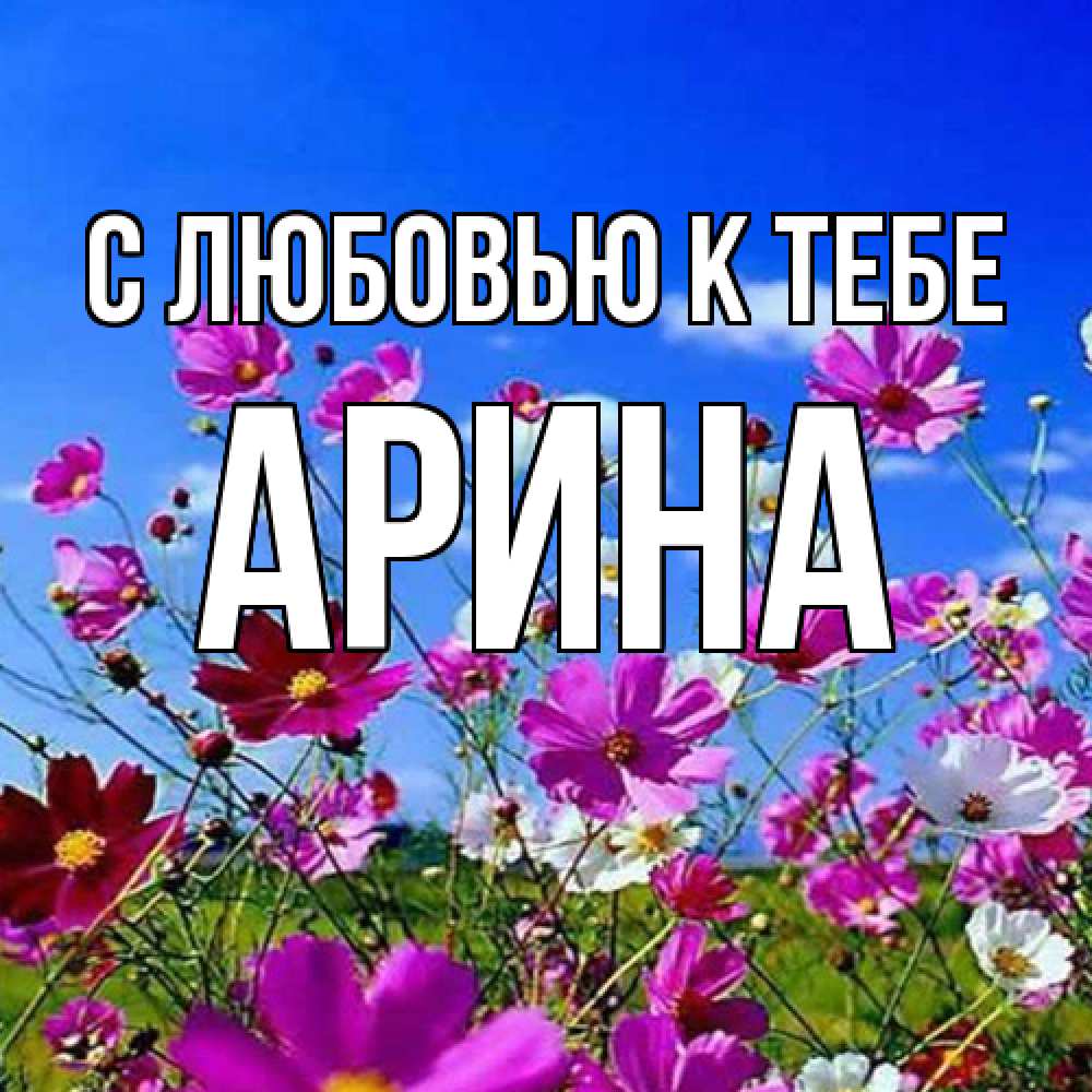 Открытка  с именем. Арина, С любовью к тебе  