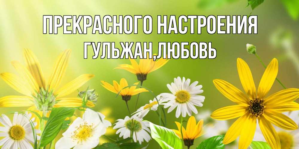 Открытка  с именем. Гульжан, Прекрасного настроения  