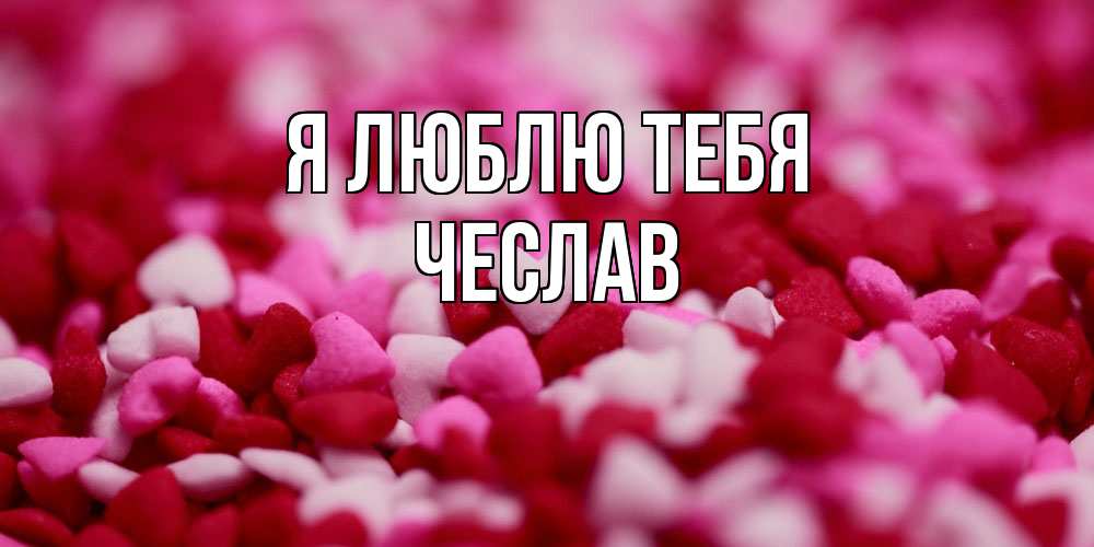 Открытка  с именем. Чеслав, Я люблю тебя  