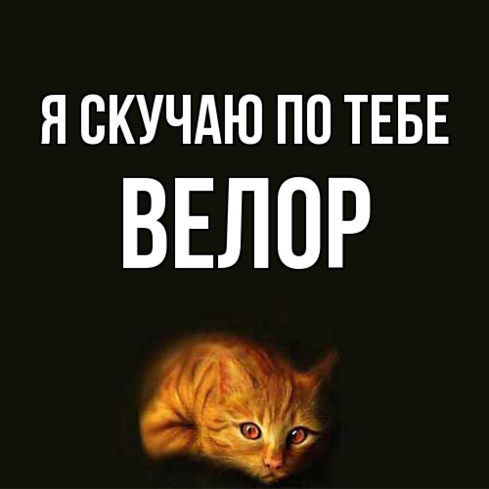 Открытка  с именем. Велор, Я скучаю по тебе  