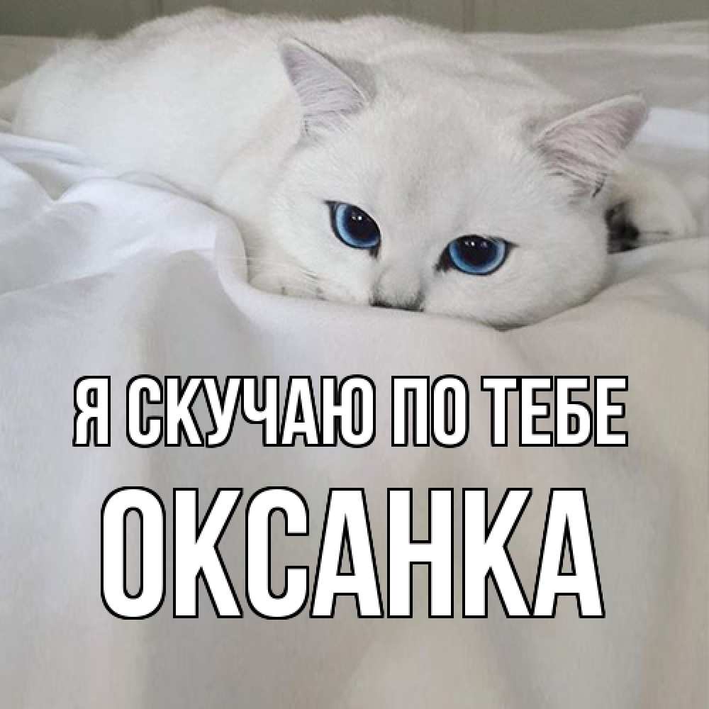 Открытка  с именем. Оксанка, Я скучаю по тебе  