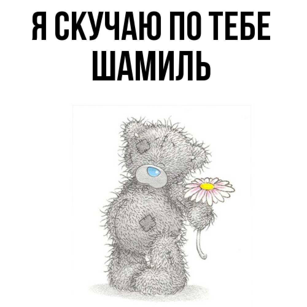 Открытка  с именем. Шамиль, Я скучаю по тебе  