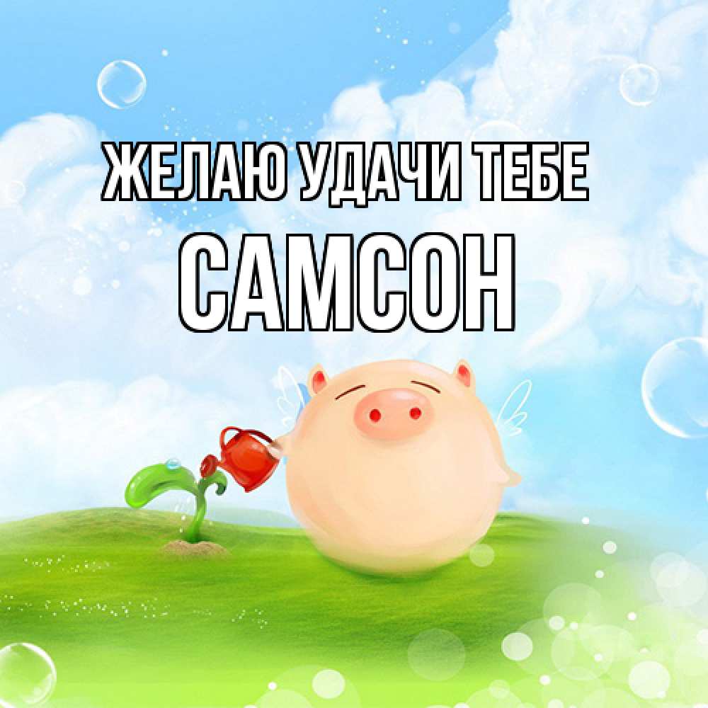 Открытка  с именем. Самсон, Желаю удачи тебе  