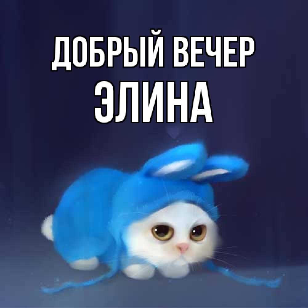 Открытка  с именем. Элина, Добрый вечер  
