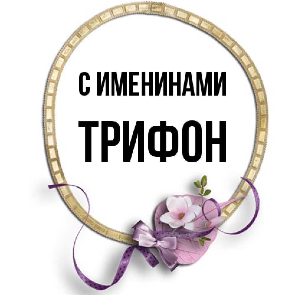 Открытка  с именем. Трифон, С именинами  