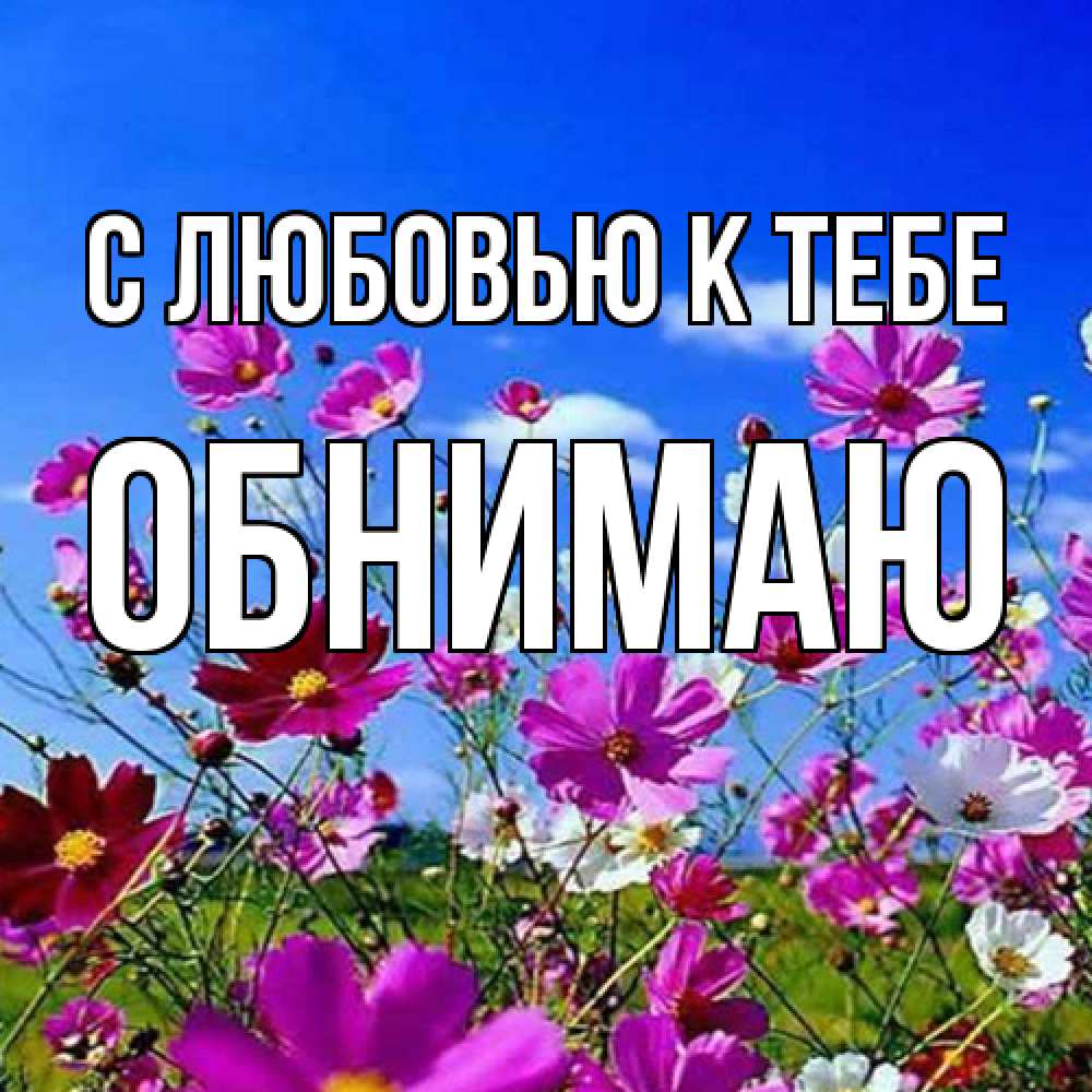 Открытка  с именем. Обнимаю, С любовью к тебе  