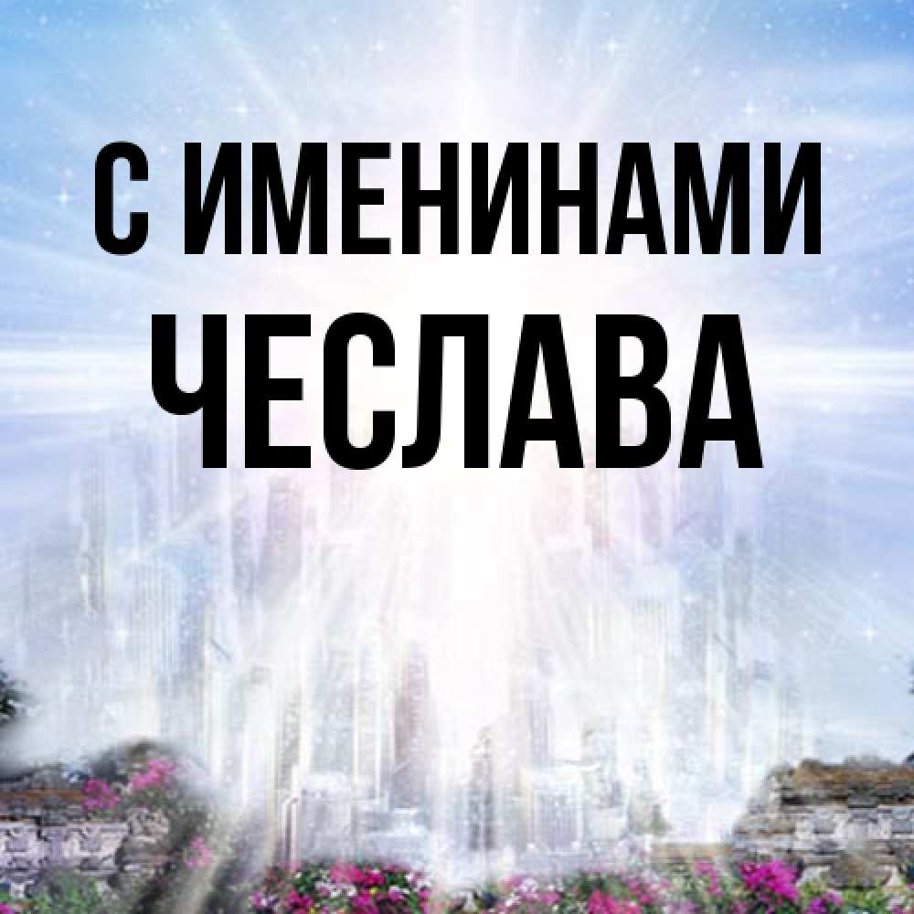 Открытка  с именем. Чеслава, С именинами  