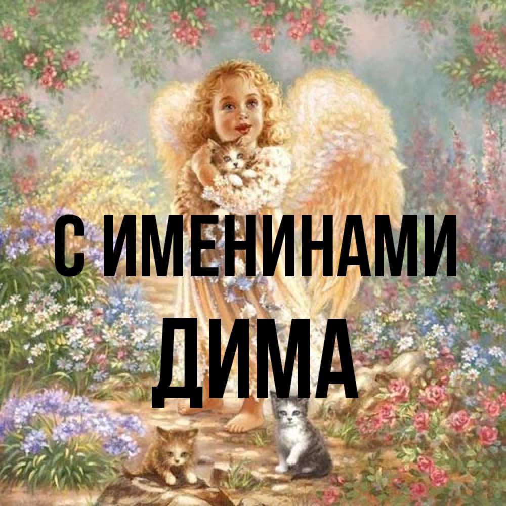 Открытка  с именем. Дима, С именинами  