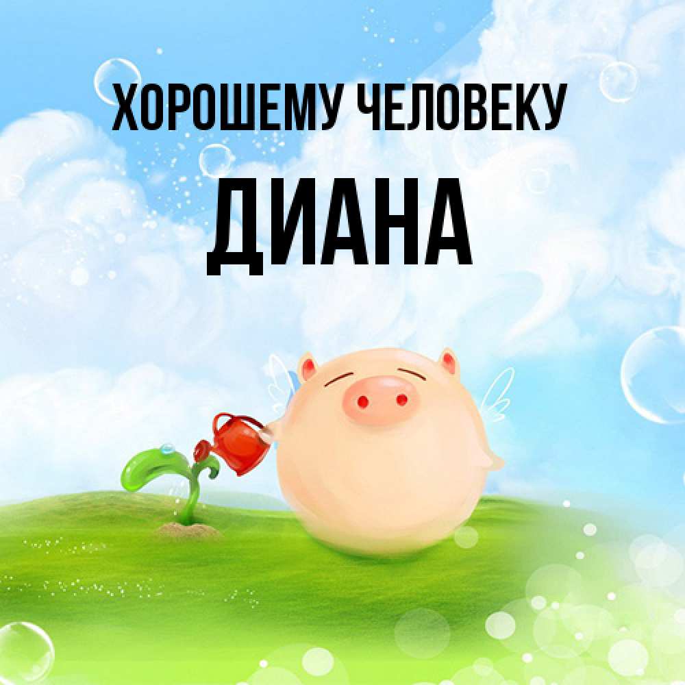 Открытка  с именем. Диана, Хорошему человеку  