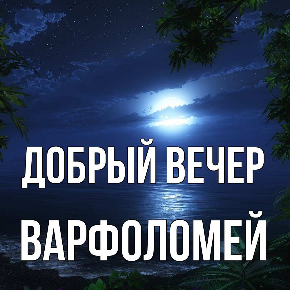 Открытка  с именем. Варфоломей, Добрый вечер  