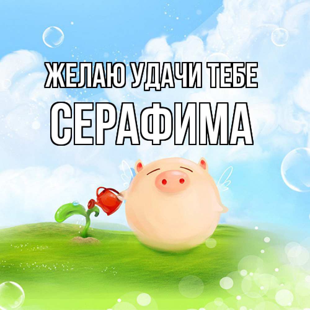 Открытка  с именем. Серафима, Желаю удачи тебе  